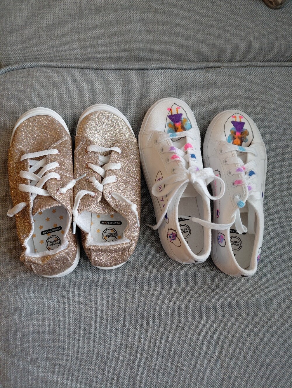Kids Wonder Nation Memory Foam Sneakers Sz 2